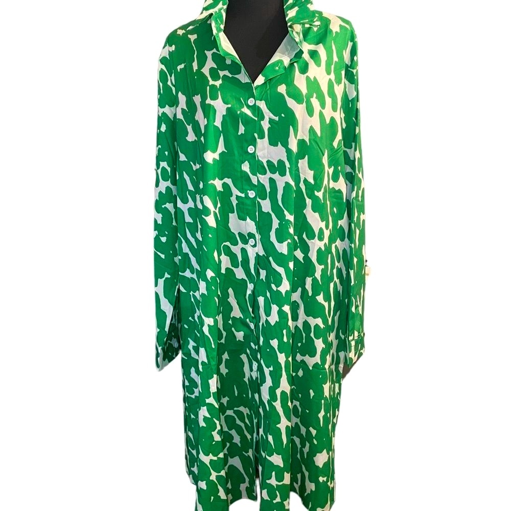 Kelly Green Coastal Shirtdress | Preppy Chic in 2XL - Picture 3 of 10